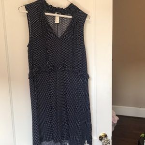 H&M navy ruffled dress